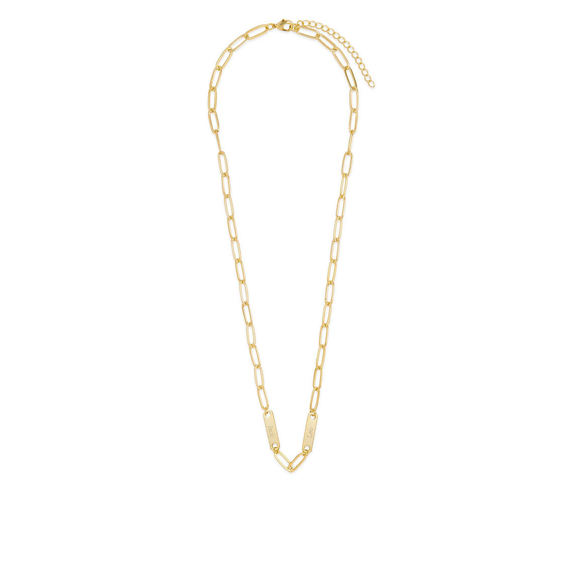 Paperclip Chain Personalized 2 Name Bar Necklace