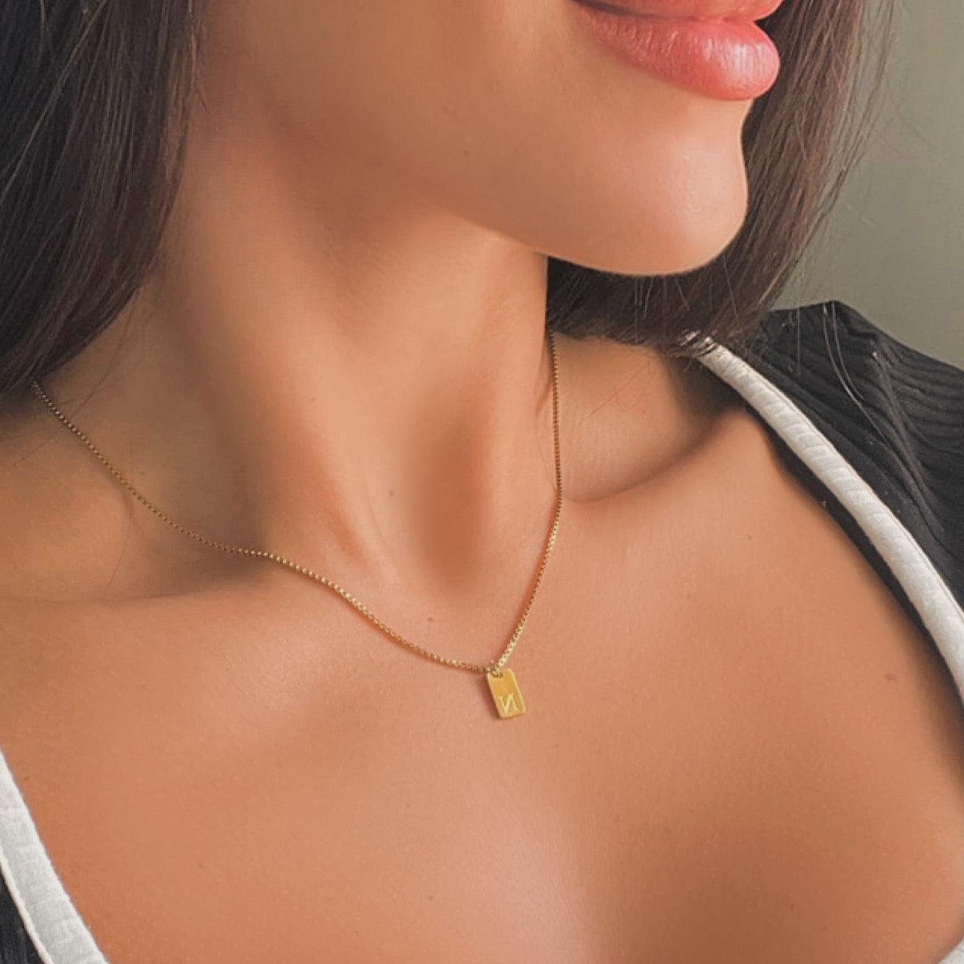 Mini Initial Tag Necklace