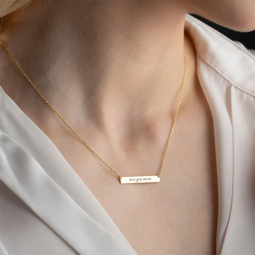 Personalized Plate Necklace In Rose Gold