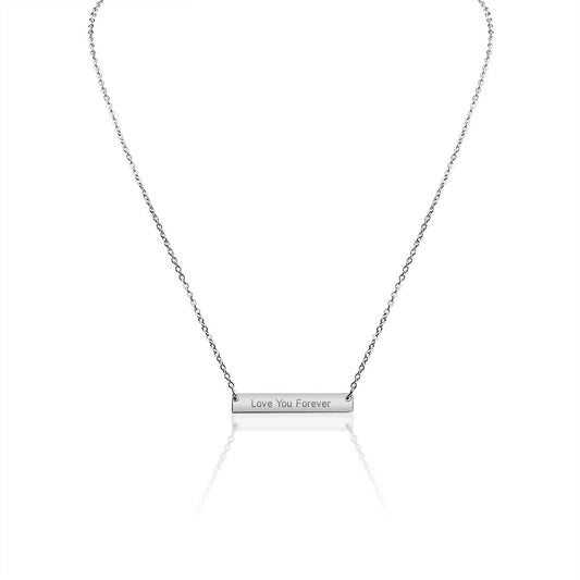 Personalized Plate Necklace In Silver