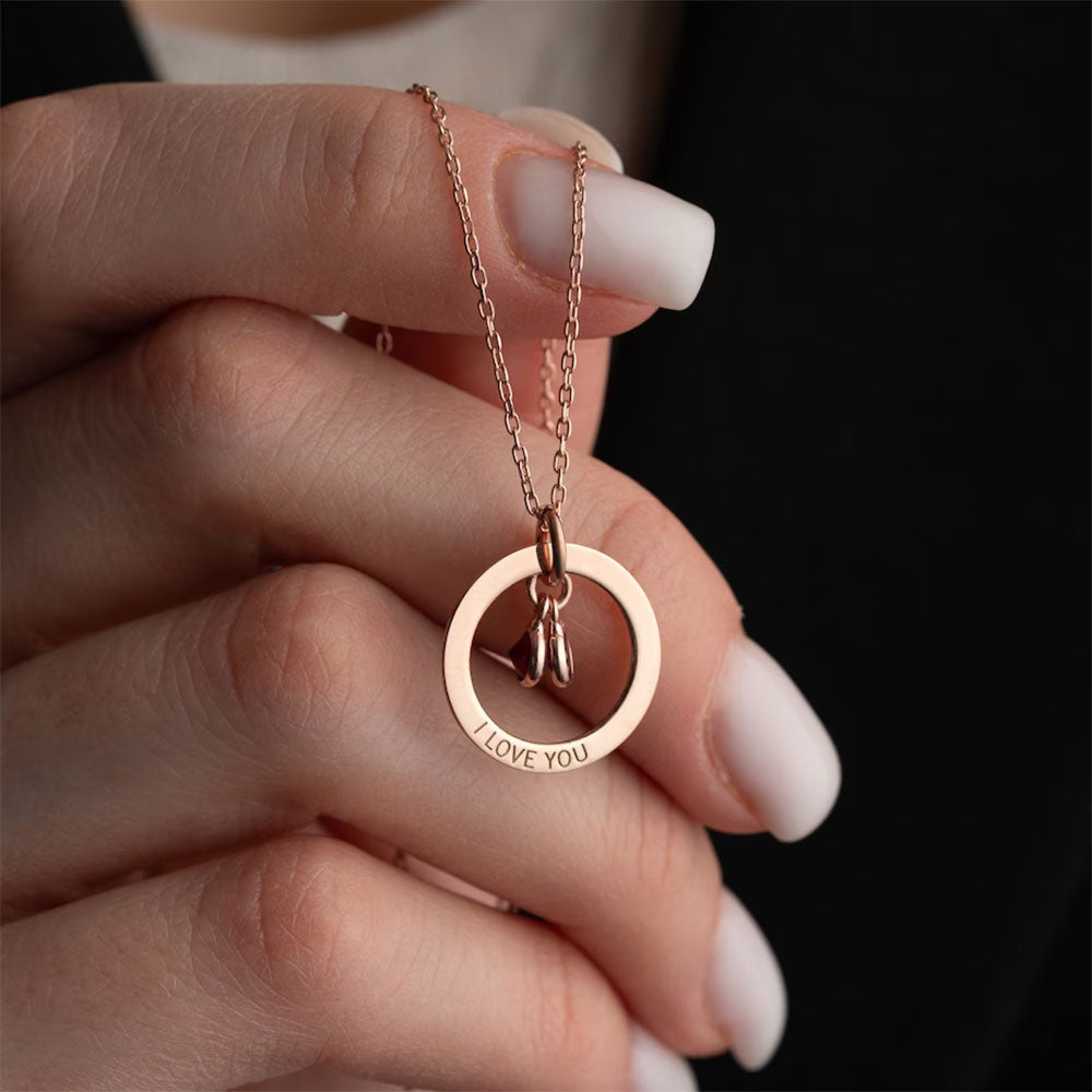 Personalized Eternal Ring and Birthstone Necklace