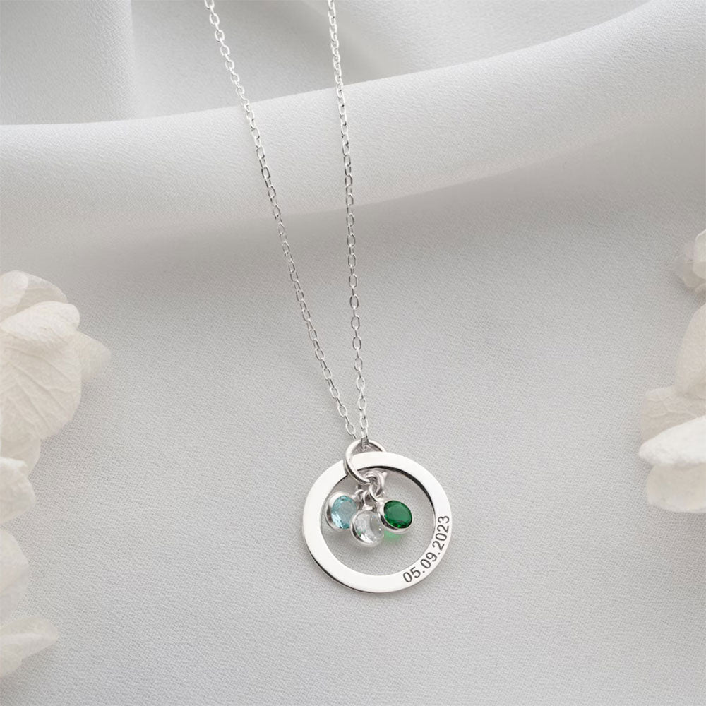 Personalized Eternal Ring and Birthstone Necklace