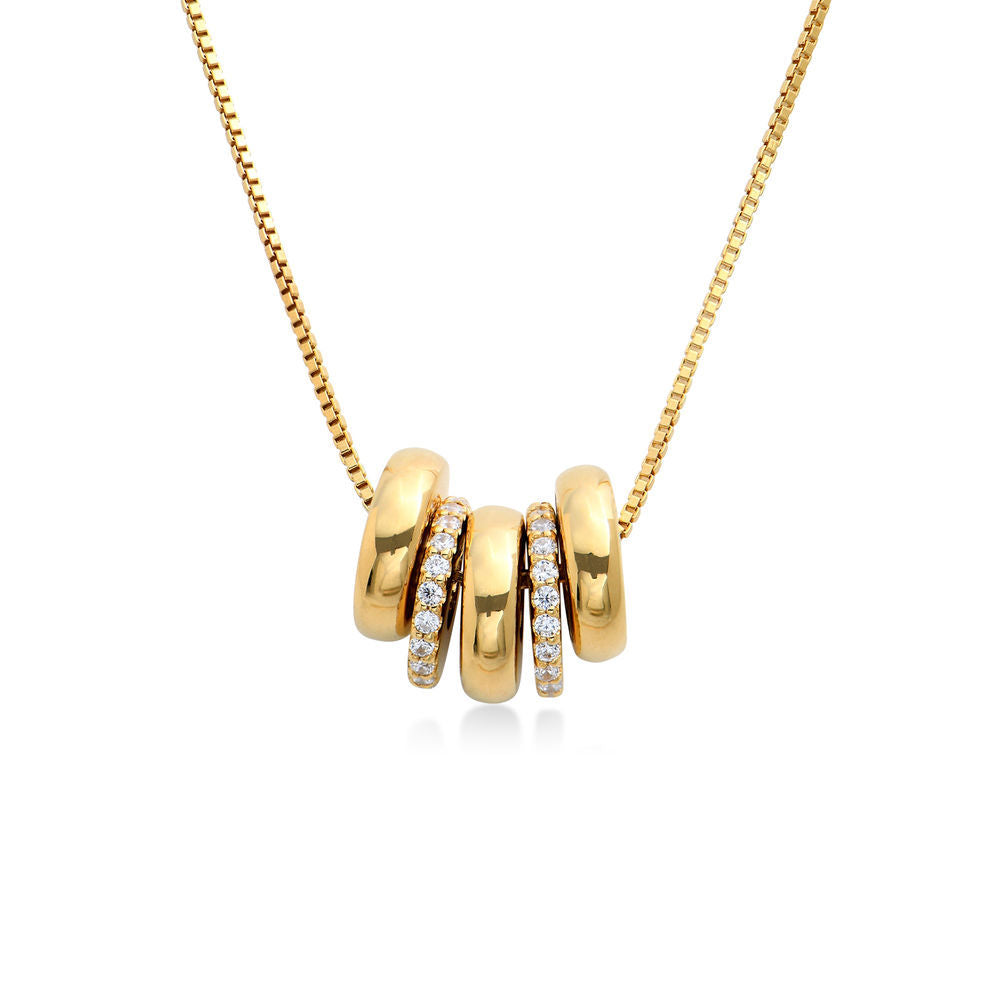 Personalized Disc Necklace With Diamond in Rose Gold