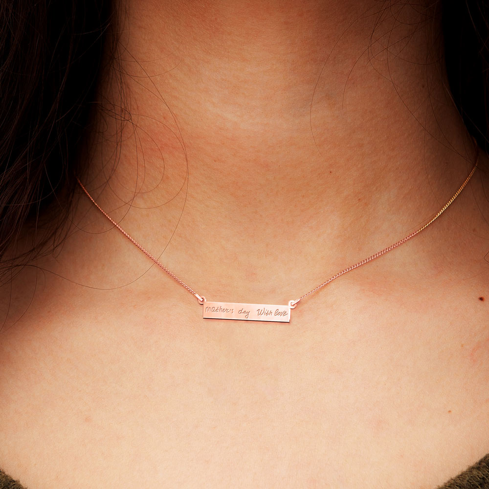 Handwriting Bar Necklace
