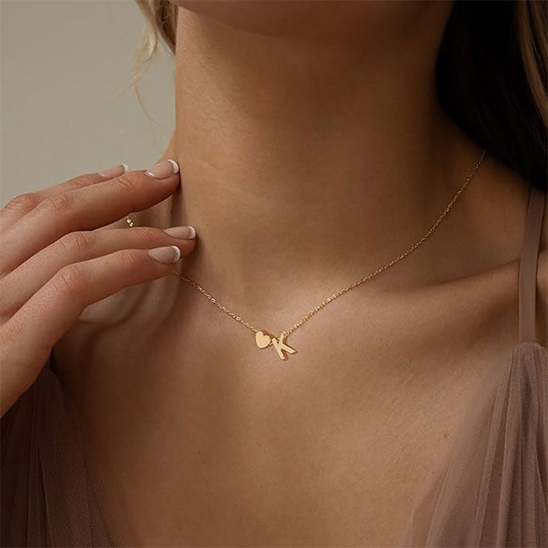 Heart Initial Necklace