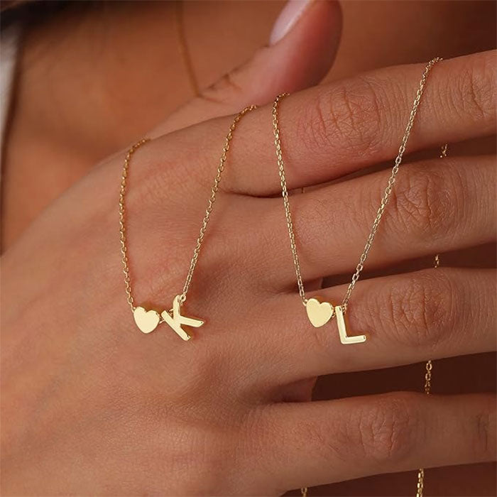 Heart Initial Necklace