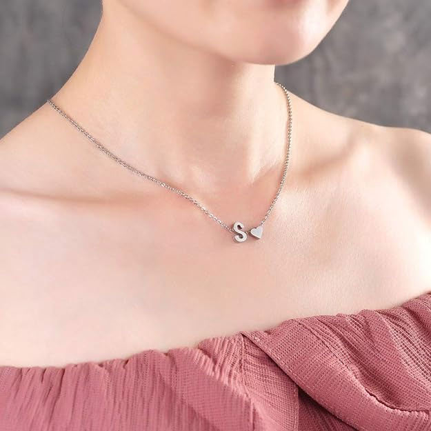 Heart Initial Necklace