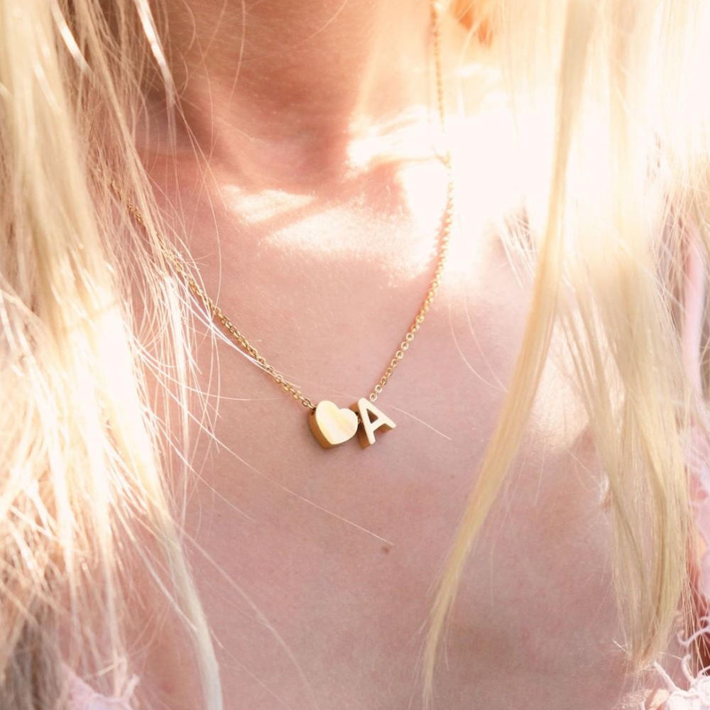Heart Initial Necklace