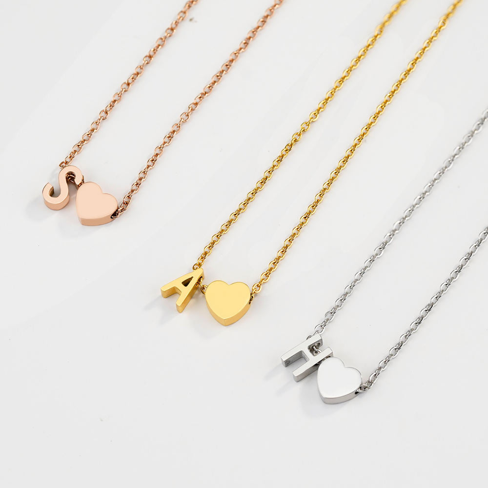 Heart Initial Necklace