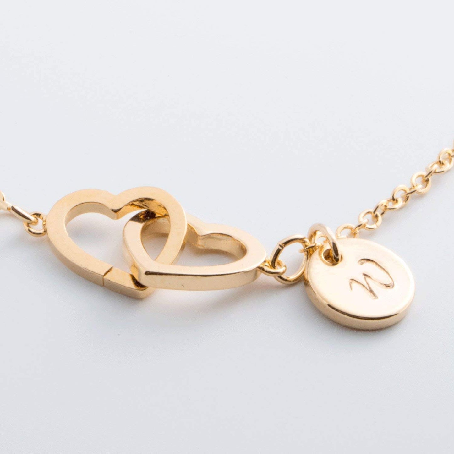 Double Heart Initials Bracelet