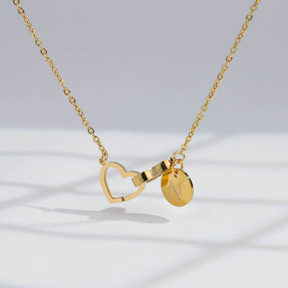 Double Heart Initials Bracelet
