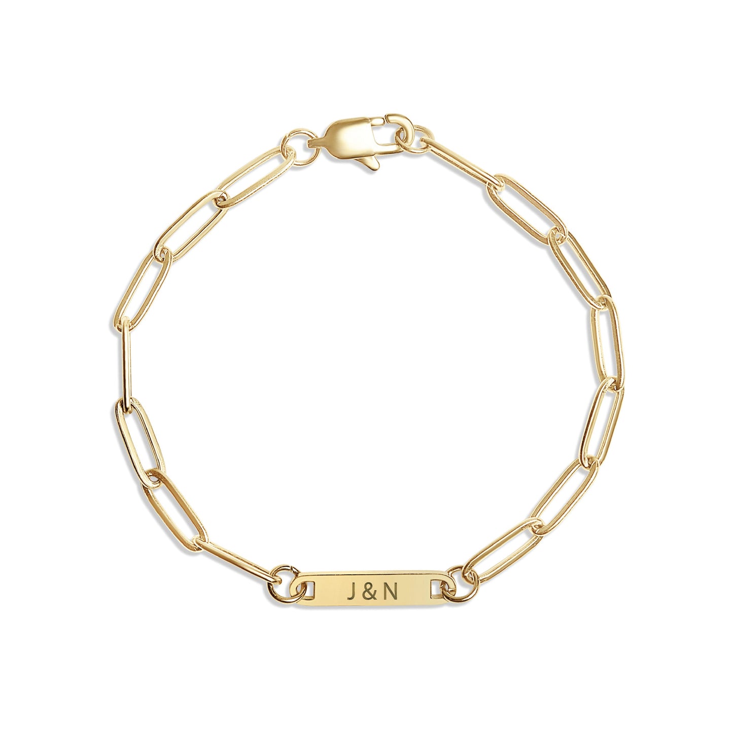 Paperclip Bar Bracelet in Gold