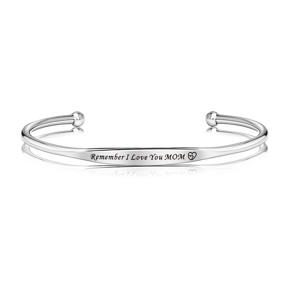 Personalized Thin Bangle Cuff Bracelet