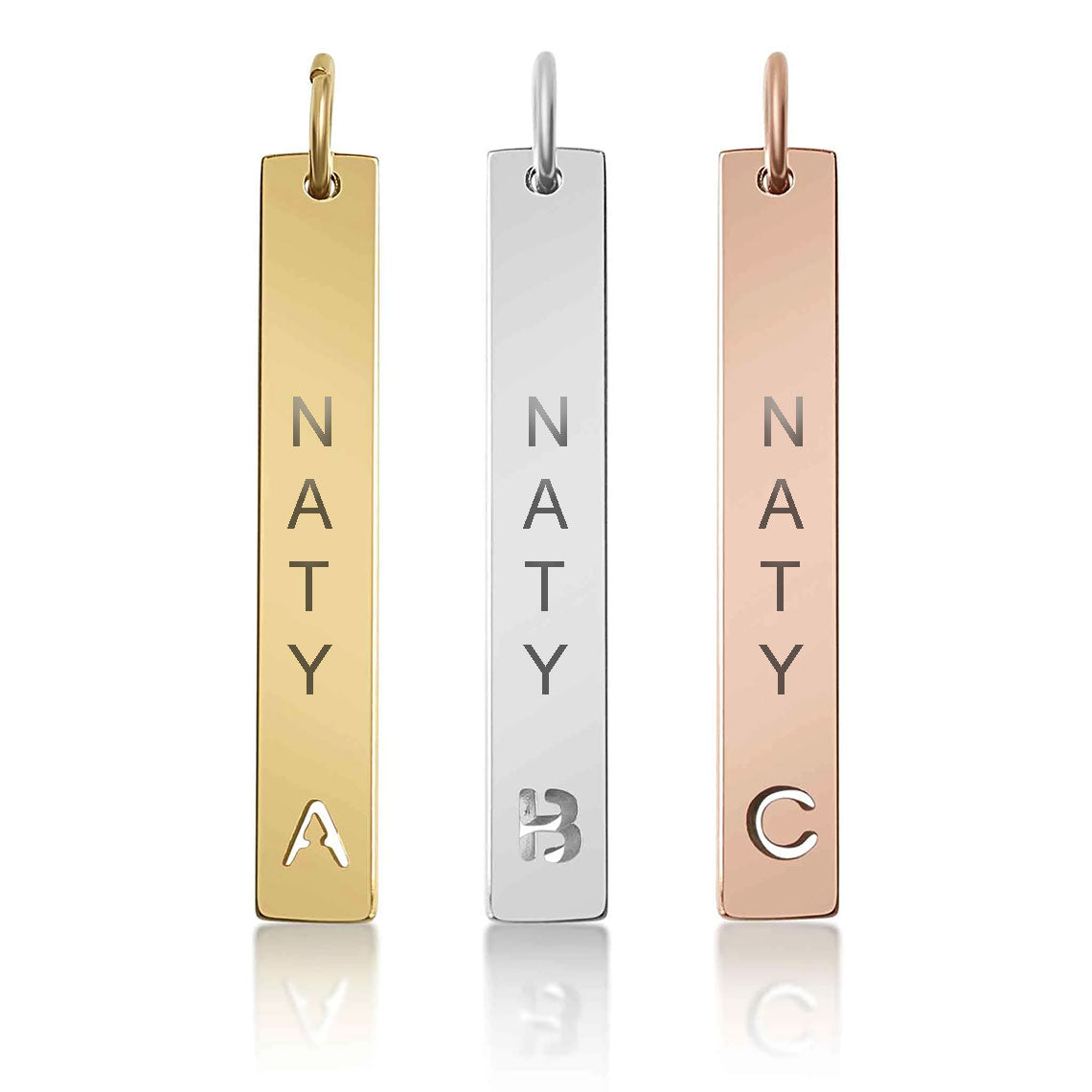 Personalized Bar Necklace with Initial Cutout