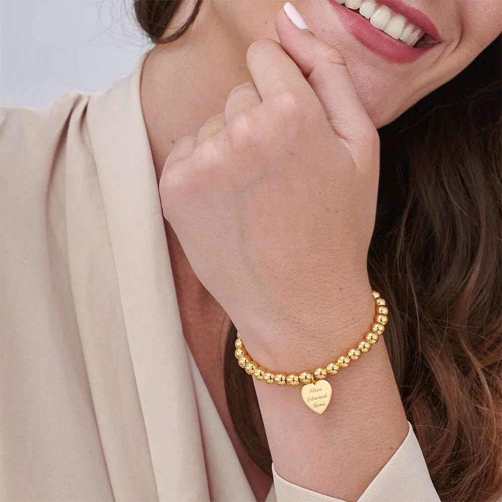 Beaded Bracelet with Heart Pendant