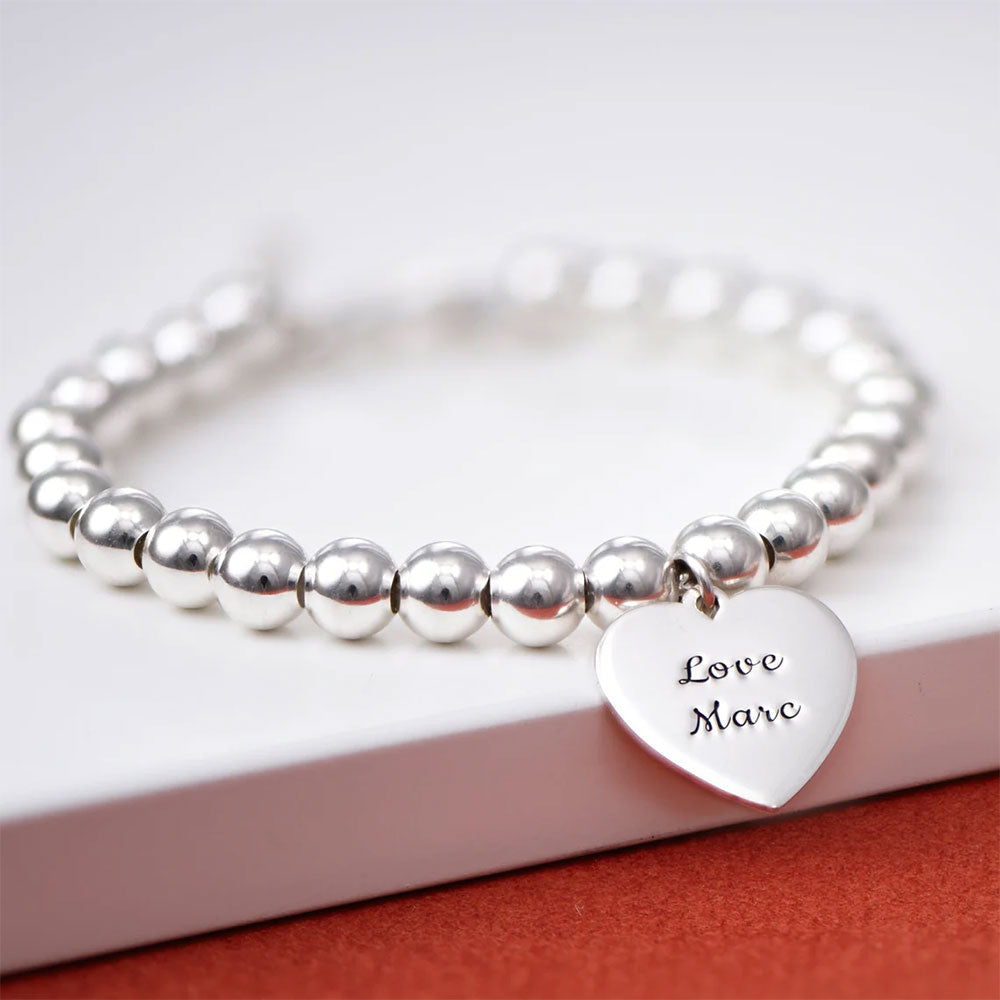 Beaded Bracelet with Heart Pendant