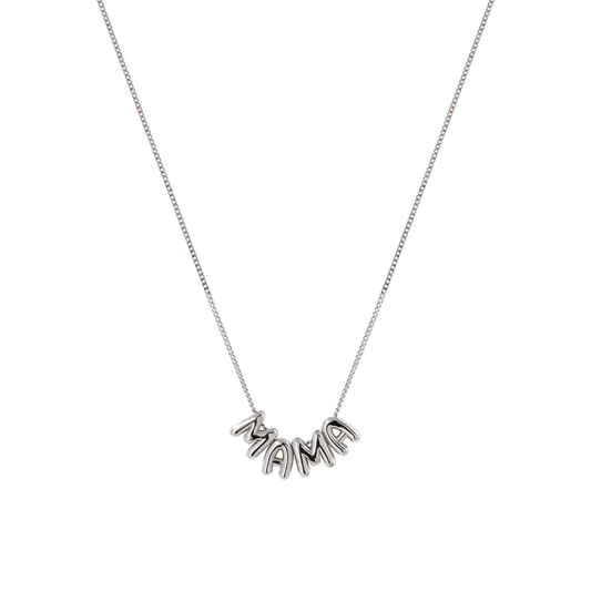 Bubble Name Necklace In Silver