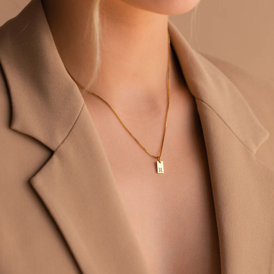 Mini Initial Tag Necklace