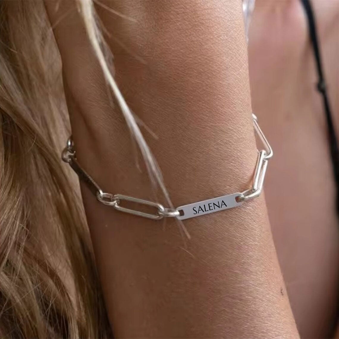Personalized Paperclip 2 Bar Bracelet