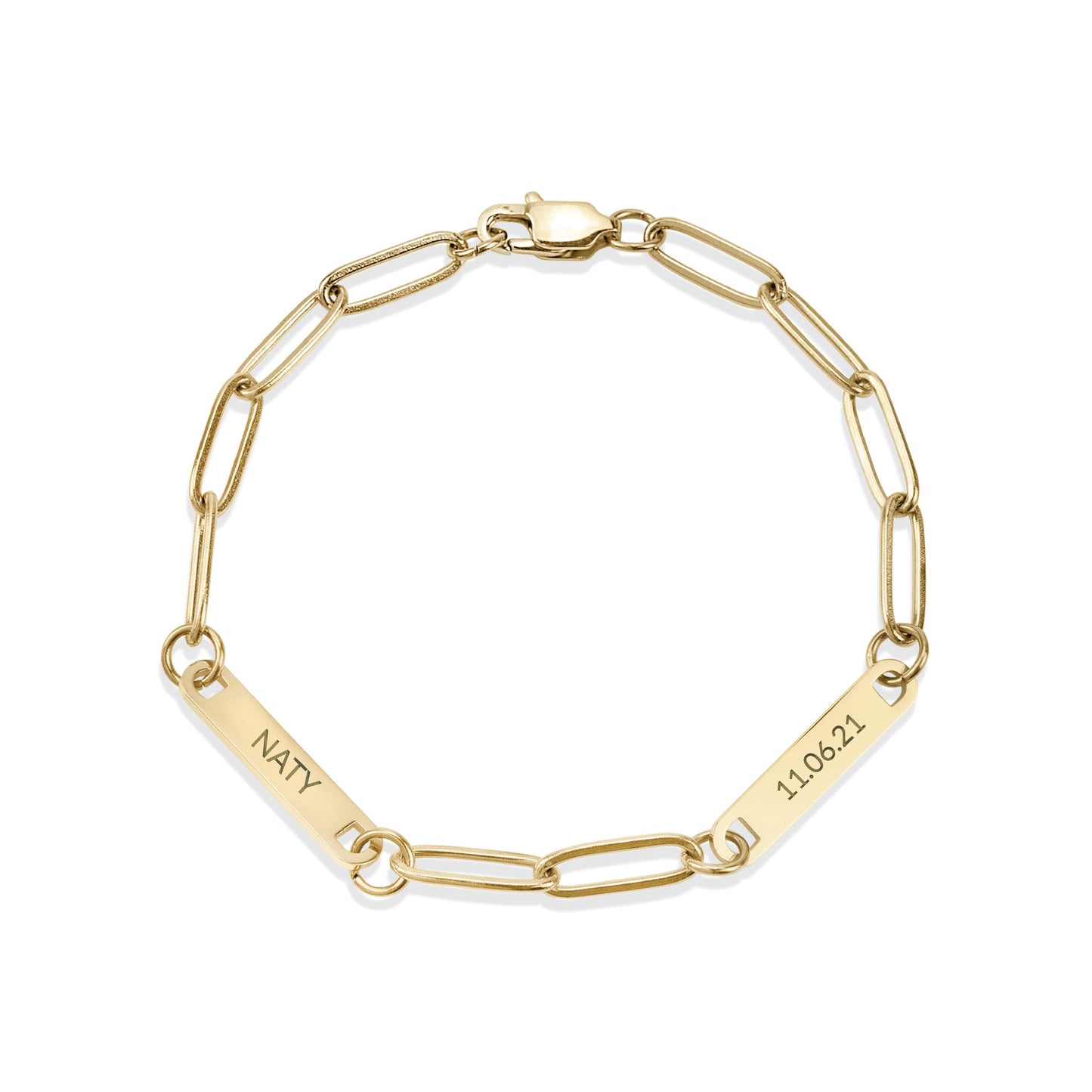 Personalized Paperclip 2 Bar Bracelet