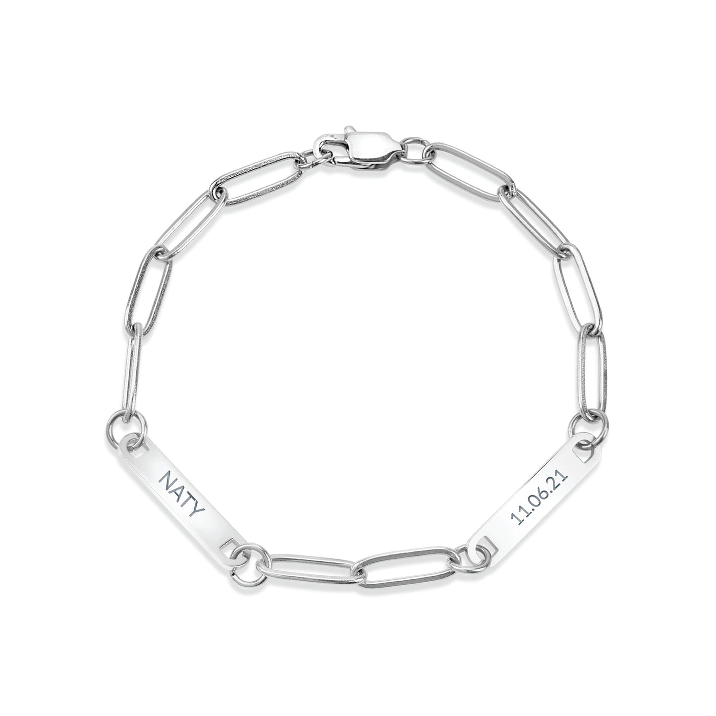 Personalized Paperclip 2 Bar Bracelet