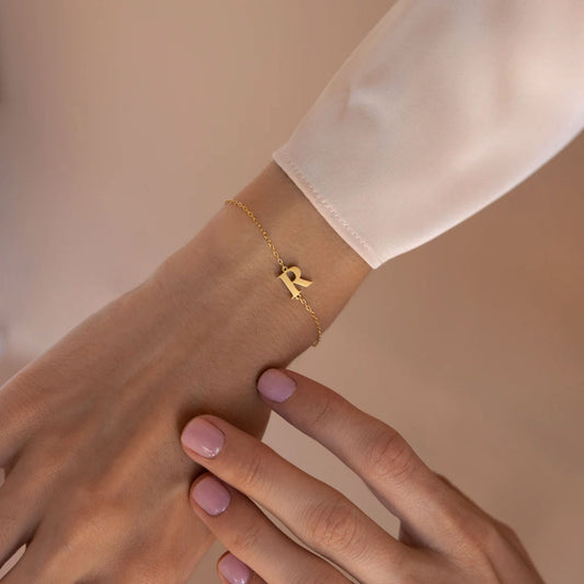 Personalized Initial Bracelet In Gold