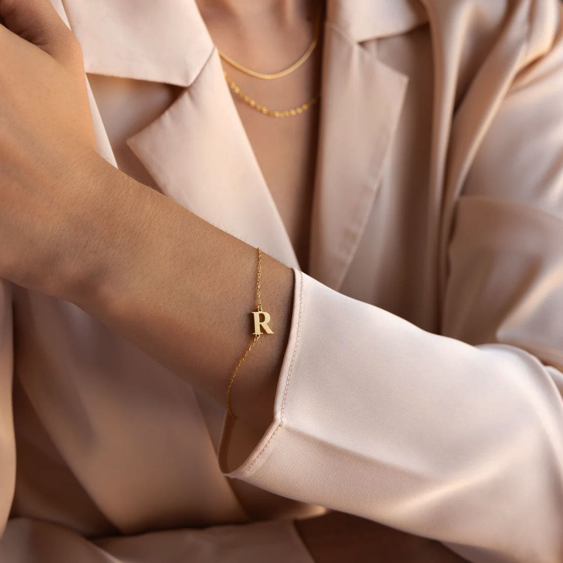 Personalized Initial Bracelet In Silver