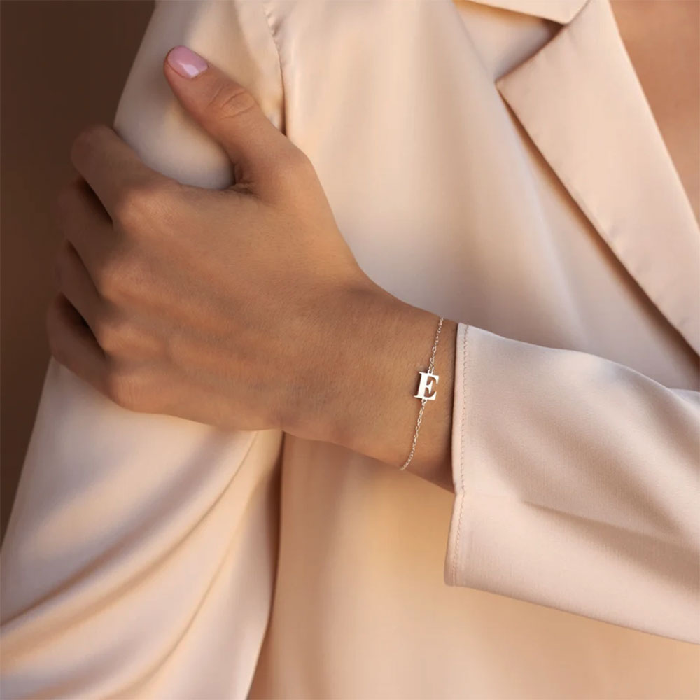 Personalized Initial Bracelet In Silver