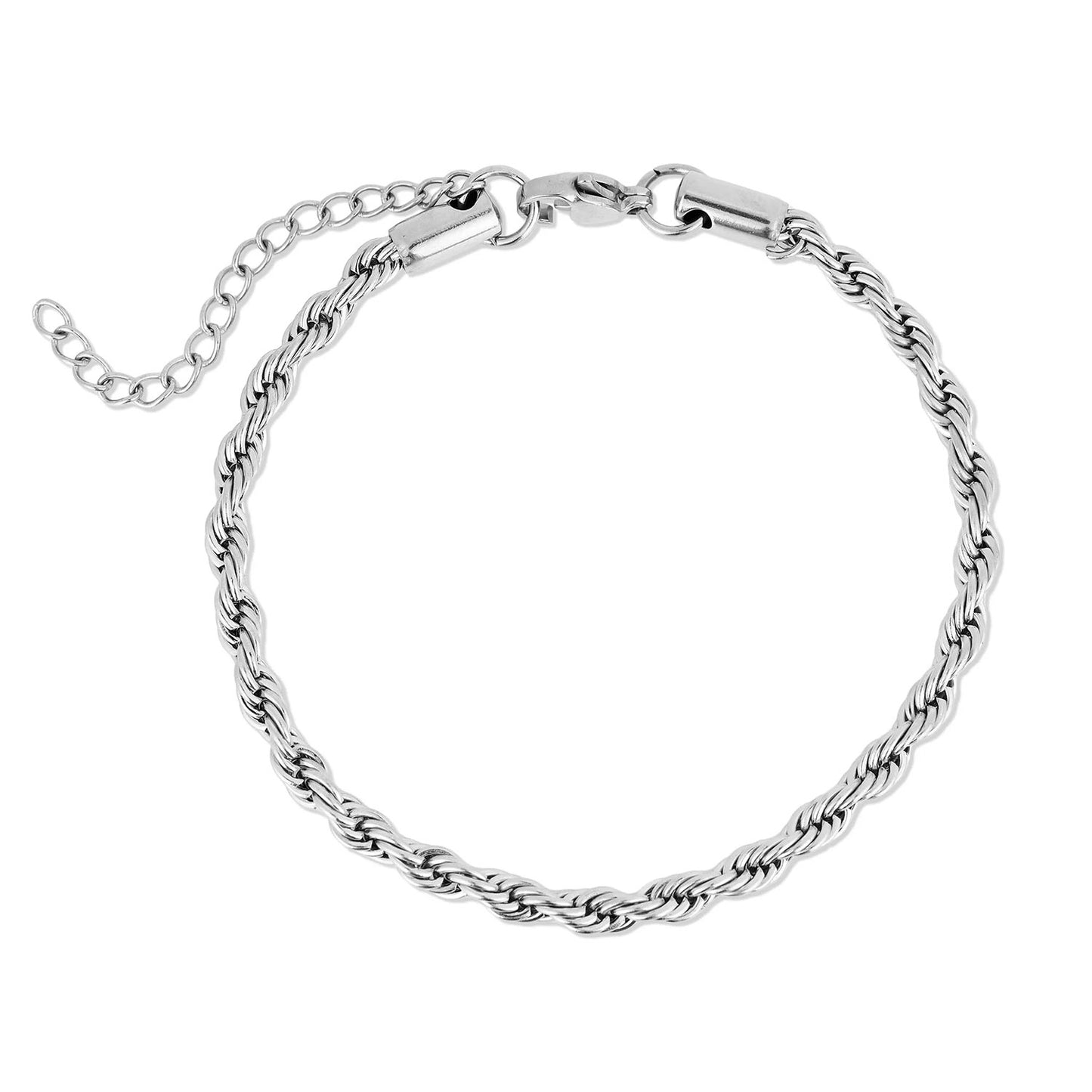 Rope Chain Bracelet In Silver