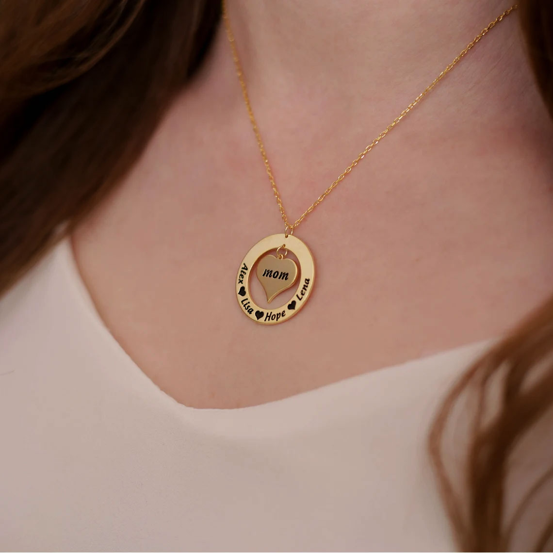 Personalized Protected Heart Name Necklace In Silver