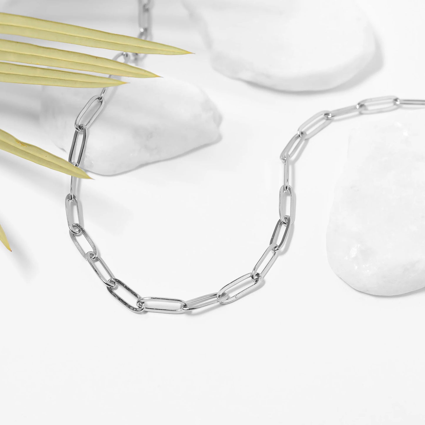 Paperclip Chain Necklace In Silver