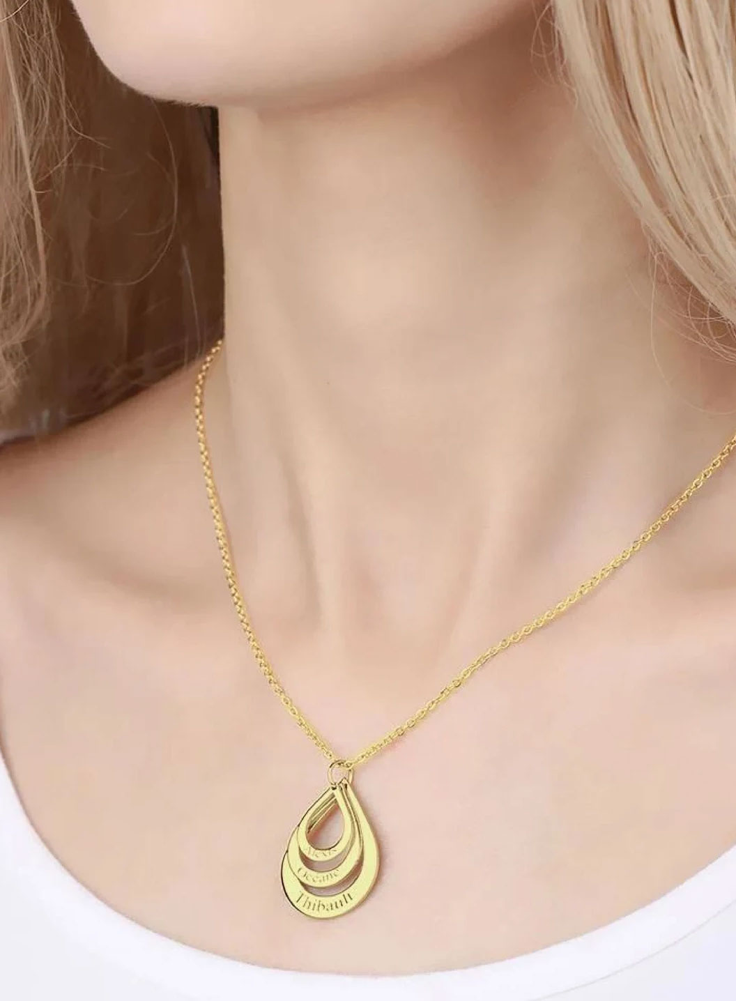 3 Drop Necklace in Gold