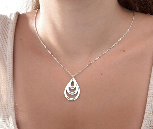 3 Drop Necklace in Silver