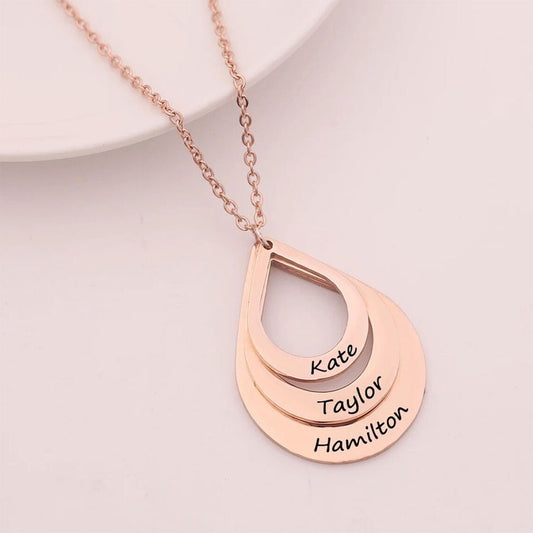 3 Drop Necklace in Rose Gold