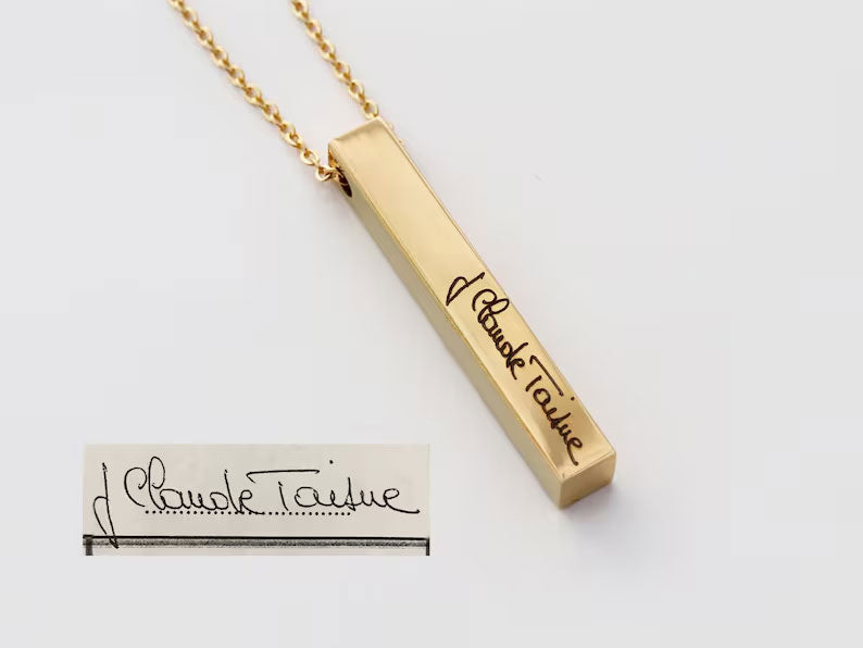 Handwriting 3D Bar Necklace