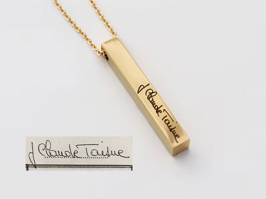 Handwriting 3D Bar Necklace