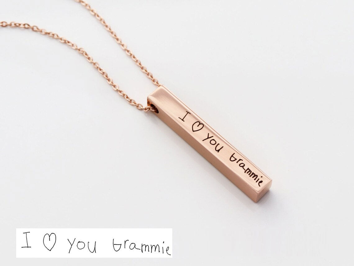 Handwriting 3D Bar Necklace