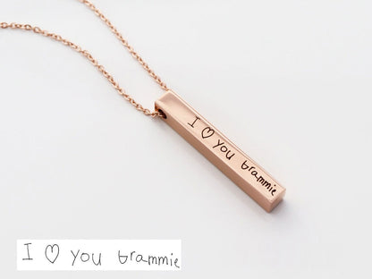 Handwriting 3D Bar Necklace