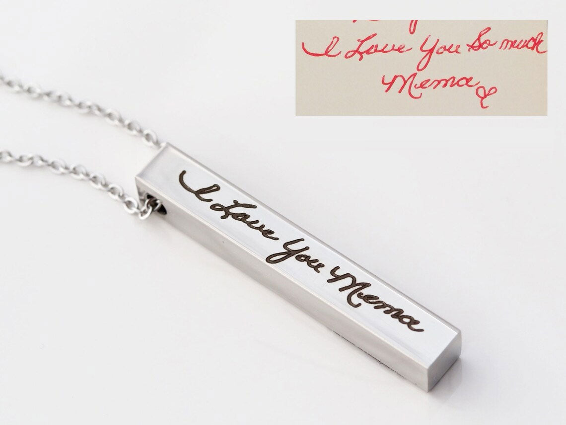 Handwriting 3D Bar Necklace