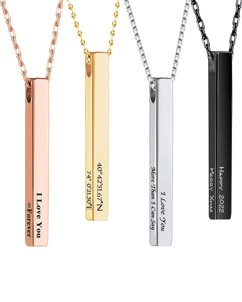 Vertical 3D Bar Necklace