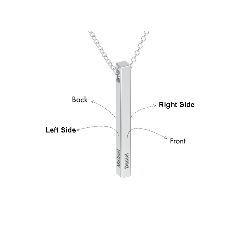 Vertical 3D Bar Necklace