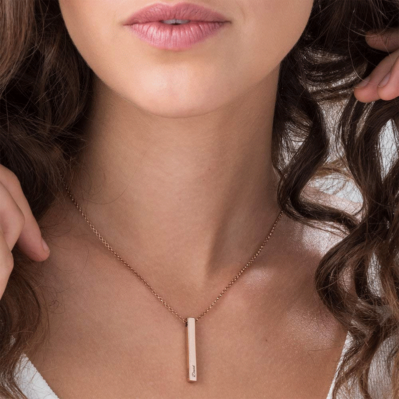 Vertical 3D Bar Necklace