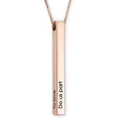 Vertical 3D Bar Necklace