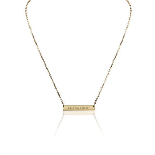 Personalized Plate Necklace In Gold