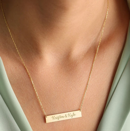 Personalized Plate Necklace In Silver