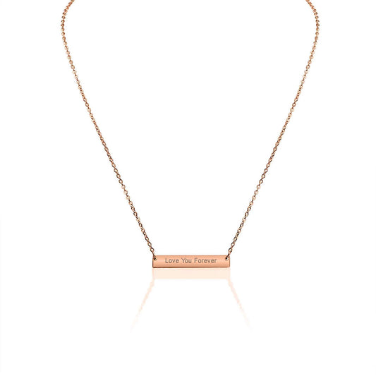 Personalized Plate Necklace In Rose Gold