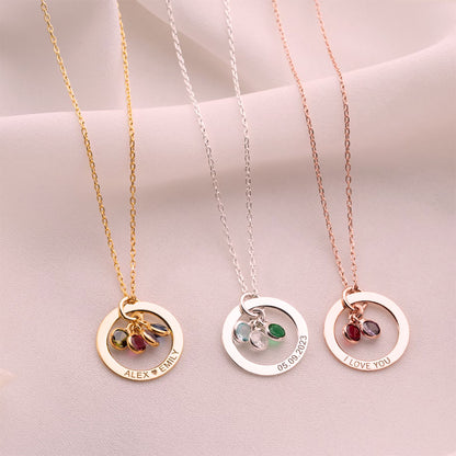 Personalized Eternal Ring and Birthstone Necklace