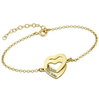 Interlocking Double Heart Bracelet