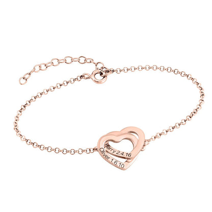 Interlocking Double Heart Bracelet