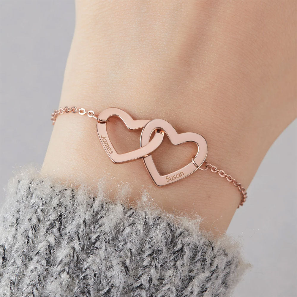 Interlocking Double Heart Bracelet